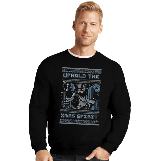 Daily_Deal_Shirts Crewneck Sweater, Unisex / Small / Black A Very Robo Christmas