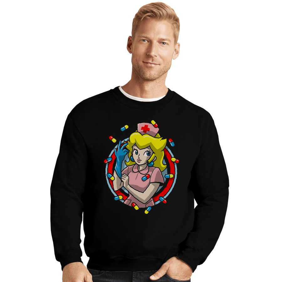 Shirts Crewneck Sweater, Unisex / Small / Black Nurse Toadstool