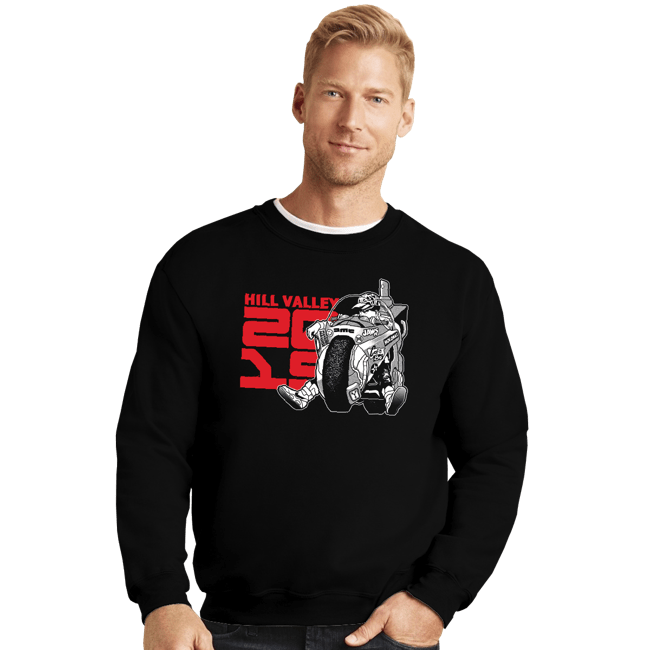 Shirts Crewneck Sweater, Unisex / Small / Black Hill Valley 2015 Dark
