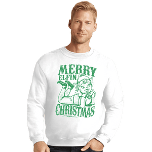 Shirts Crewneck Sweater, Unisex / Small / White Merry Elfin Christmas