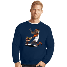 Load image into Gallery viewer, Secret_Shirts Crewneck Sweater, Unisex / Small / Navy The Superhero Team

