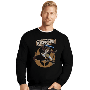 Daily_Deal_Shirts Crewneck Sweater, Unisex / Small / Black Ollie-Wan Kenobi