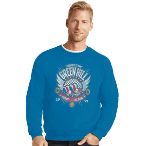 Shirts Crewneck Sweater, Unisex / Small / Sapphire Green Hill Running Team