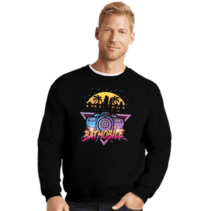 Daily_Deal_Shirts Crewneck Sweater, Unisex / Small / Black Neon Bat