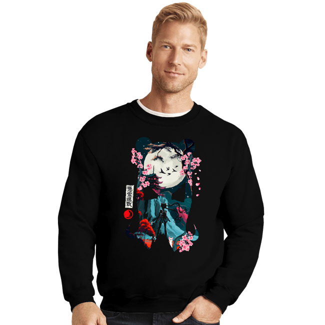 Daily_Deal_Shirts Crewneck Sweater, Unisex / Small / Black Sailor Night