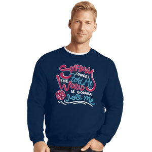 Shirts Crewneck Sweater, Unisex / Small / Navy Roll Me