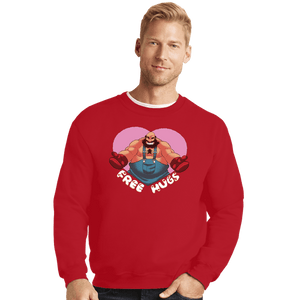 Shirts Crewneck Sweater, Unisex / Small / Red Bear Hugger