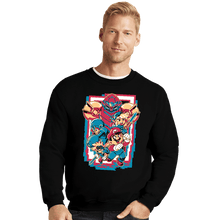 Load image into Gallery viewer, Daily_Deal_Shirts Crewneck Sweater, Unisex / Small / Black Retro Heroes

