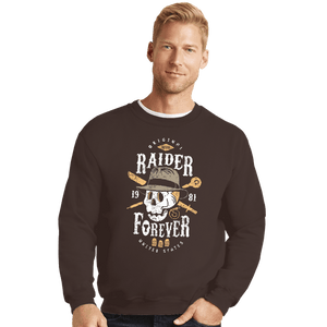 Shirts Crewneck Sweater, Unisex / Small / Dark Chocolate Raider Forever