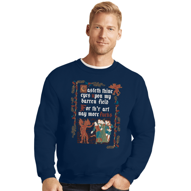 Daily_Deal_Shirts Crewneck Sweater, Unisex / Small / Navy Illuminated Fields