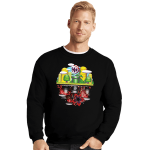 Daily_Deal_Shirts Crewneck Sweater, Unisex / Small / Black Plant Upside Down