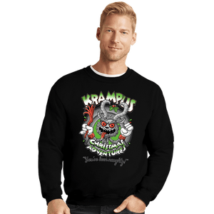 Daily_Deal_Shirts Crewneck Sweater, Unisex / Small / Black Krampus Christmas Adventures