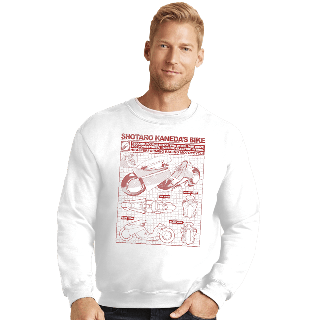 Secret_Shirts Crewneck Sweater, Unisex / Small / White Shotaro Kaneda Bike
