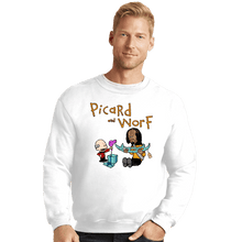 Load image into Gallery viewer, Daily_Deal_Shirts Crewneck Sweater, Unisex / Small / White Picard And Worf
