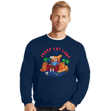 Load image into Gallery viewer, Secret_Shirts Crewneck Sweater, Unisex / Small / Navy Crazy Cat Lady
