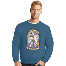 Load image into Gallery viewer, Shirts Crewneck Sweater, Unisex / Small / Indigo Blue In Gozer We Trust
