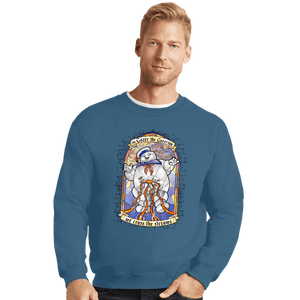 Shirts Crewneck Sweater, Unisex / Small / Indigo Blue In Gozer We Trust
