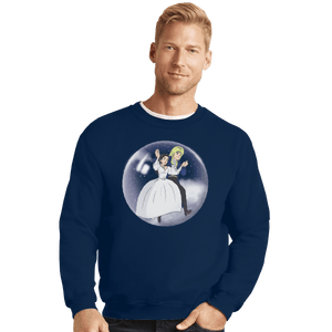 Shirts Crewneck Sweater, Unisex / Small / Navy Fly In A Bubble