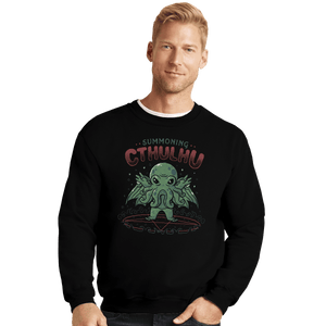 Shirts Crewneck Sweater, Unisex / Small / Black Summoning Cthulhu