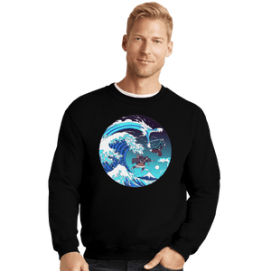 Shirts Crewneck Sweater, Unisex / Small / Black Breath Of The Great Wave