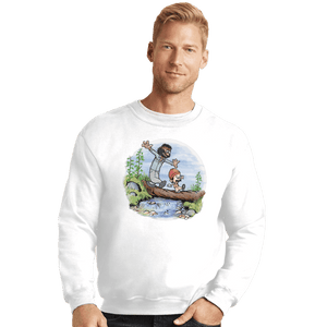 Daily_Deal_Shirts Crewneck Sweater, Unisex / Small / White Crossing The Blunt Bridge