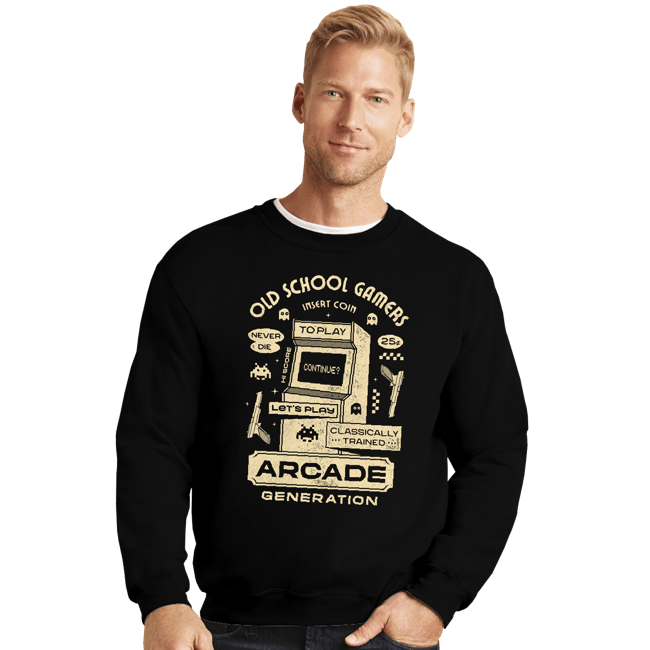 Shirts Crewneck Sweater, Unisex / Small / Black Arcade Gamers