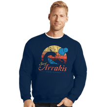 Load image into Gallery viewer, Secret_Shirts Crewneck Sweater, Unisex / Small / Navy Surfing Arrakis
