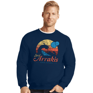 Secret_Shirts Crewneck Sweater, Unisex / Small / Navy Surfing Arrakis