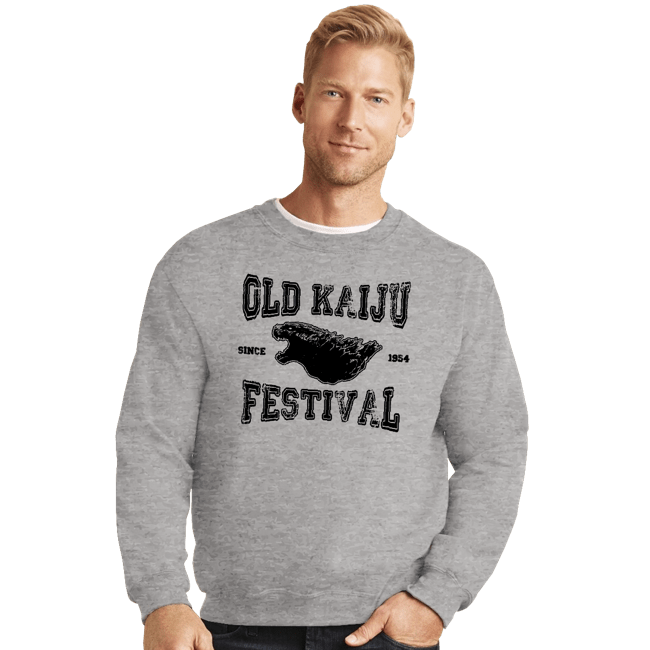 Shirts Crewneck Sweater, Unisex / Small / Sports Grey Old Kaiju Festival