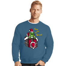 Load image into Gallery viewer, Secret_Shirts Crewneck Sweater, Unisex / Small / Indigo Blue Long Live The Grinch!
