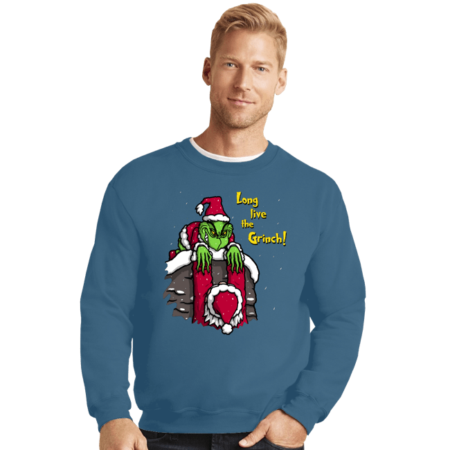 Secret_Shirts Crewneck Sweater, Unisex / Small / Indigo Blue Long Live The Grinch!