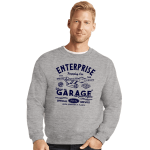 Daily_Deal_Shirts Crewneck Sweater, Unisex / Small / Sports Grey Enterprise Garage
