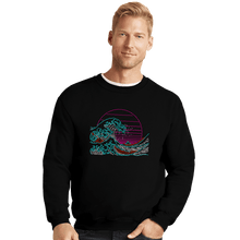 Load image into Gallery viewer, Shirts Crewneck Sweater, Unisex / Small / Black Great Neon Wave
