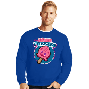 Daily_Deal_Shirts Crewneck Sweater, Unisex / Small / Royal Blue Krang's Brain Freezes