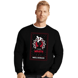 Shirts Crewneck Sweater, Unisex / Small / Black Wrath Dragon Sin Tarot