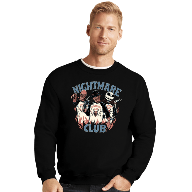 Daily_Deal_Shirts Crewneck Sweater, Unisex / Small / Black Nightmare Club