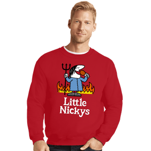 Daily_Deal_Shirts Crewneck Sweater, Unisex / Small / Red Little Nickys