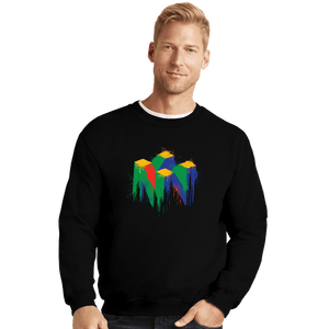 Secret_Shirts Crewneck Sweater, Unisex / Small / Black N64 Splashes