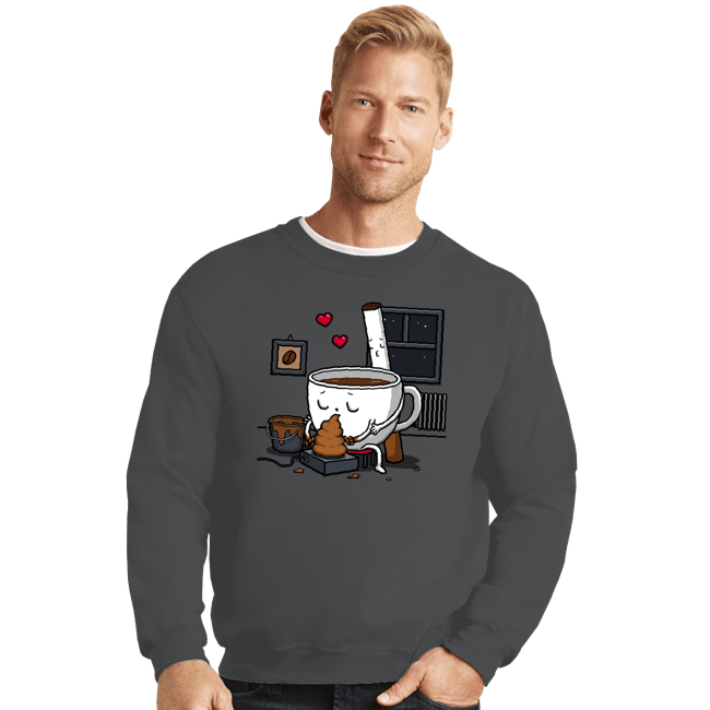 Secret_Shirts Crewneck Sweater, Unisex / Small / Charcoal Coffee And Cigarette