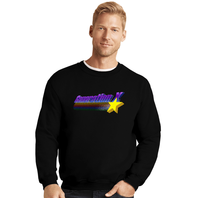Daily_Deal_Shirts Crewneck Sweater, Unisex / Small / Black Generation X