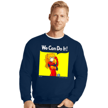 Load image into Gallery viewer, Shirts Crewneck Sweater, Unisex / Small / Navy We Can Do It Shinji
