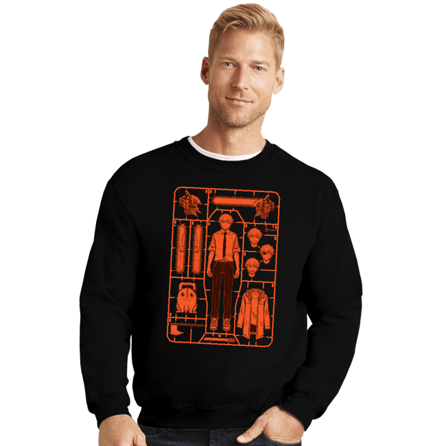 Daily_Deal_Shirts Crewneck Sweater, Unisex / Small / Black Denji Model Sprue