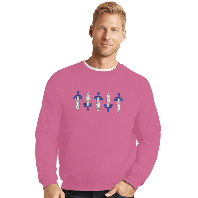 Daily_Deal_Shirts Crewneck Sweater, Unisex / Small / Azalea Five Swords Adventures