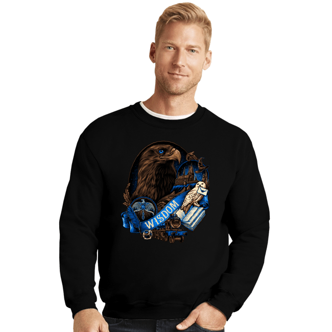 Daily_Deal_Shirts Crewneck Sweater, Unisex / Small / Black House Of Wisdom