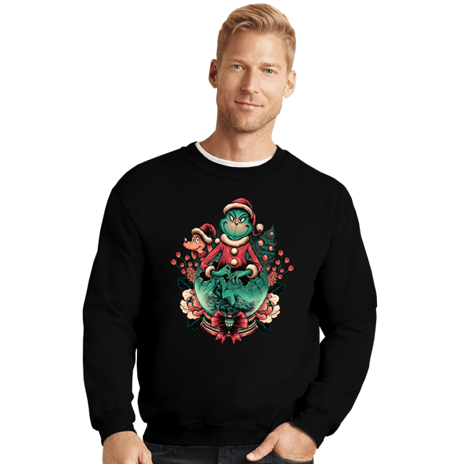Daily_Deal_Shirts Crewneck Sweater, Unisex / Small / Black Too Grumpy For Christmas