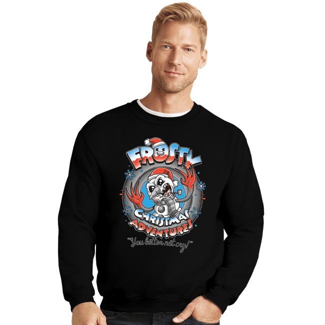 Daily_Deal_Shirts Crewneck Sweater, Unisex / Small / Black Frosty Christmas Adventures