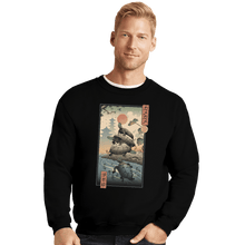 Load image into Gallery viewer, Shirts Crewneck Sweater, Unisex / Small / Black Kame Kame Ukiyo-e
