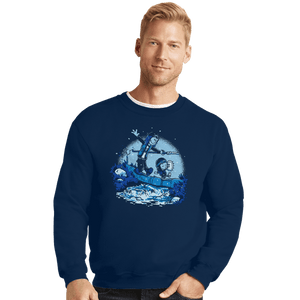 Daily_Deal_Shirts Crewneck Sweater, Unisex / Small / Navy Eddie And Dustin Battle