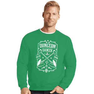Shirts Crewneck Sweater, Unisex / Small / Irish Green Dungeon Dancer