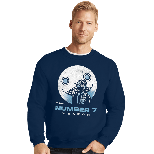 Shirts Crewneck Sweater, Unisex / Small / Navy Emil Weapon Number 7
